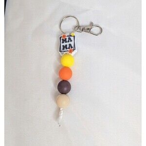 Handmade Silicone Bead Keychain/Bag Charm - Mama